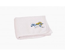 handdoek wit De Smurfen (50 cm x 90 cm) + effen washandje