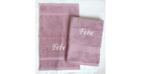 2-delige handdoekenset Clarysse old pink