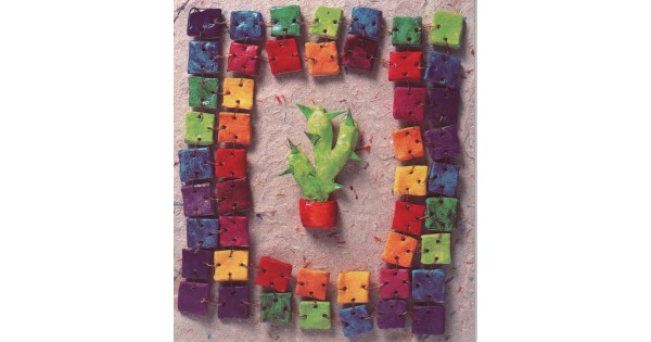 Kaartje kleurrijke cactus