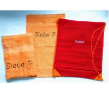 Zwemset: 2 oranje handdoeken en zwemzak Kickers Rood-Oranje